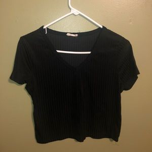 Olivia Rae Black Cropped T-shirt